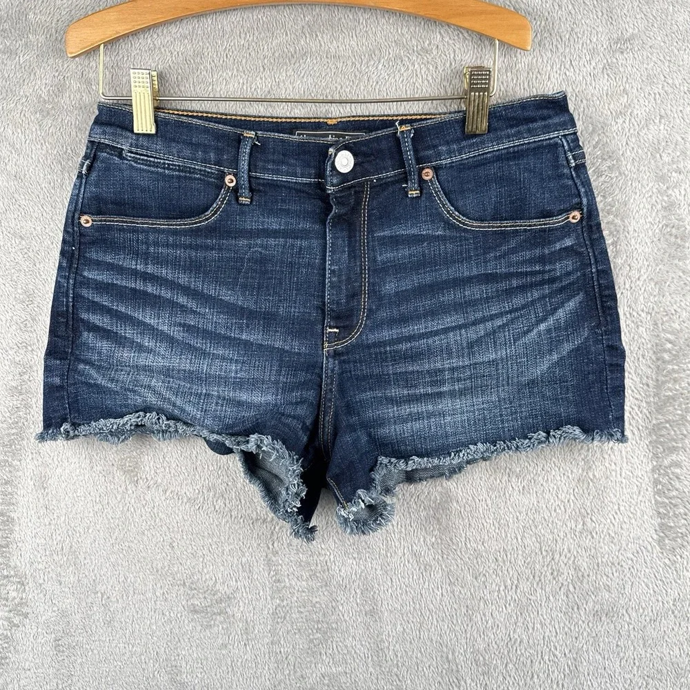 Abercrombie & Fitch Jean Shorts Women 27 Dark Wash Denim Cut-Offs Cotton Stretch